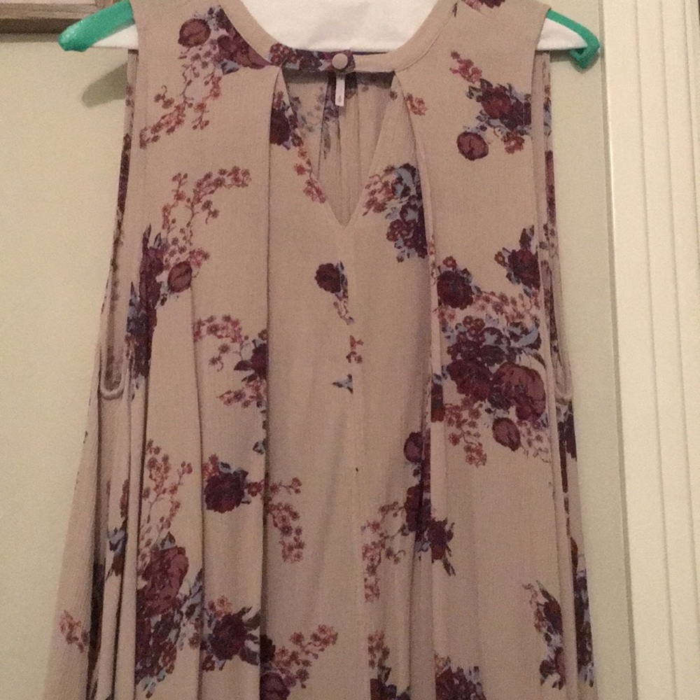 Free people sleeveless floral tunic dress